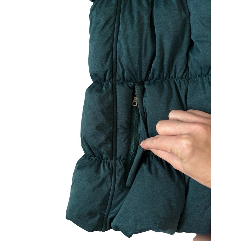 Athleta Down Puffer Vest Womens Small Green Gorpcore Outdoor Hiking Travel Soft - Picture 3 of 8